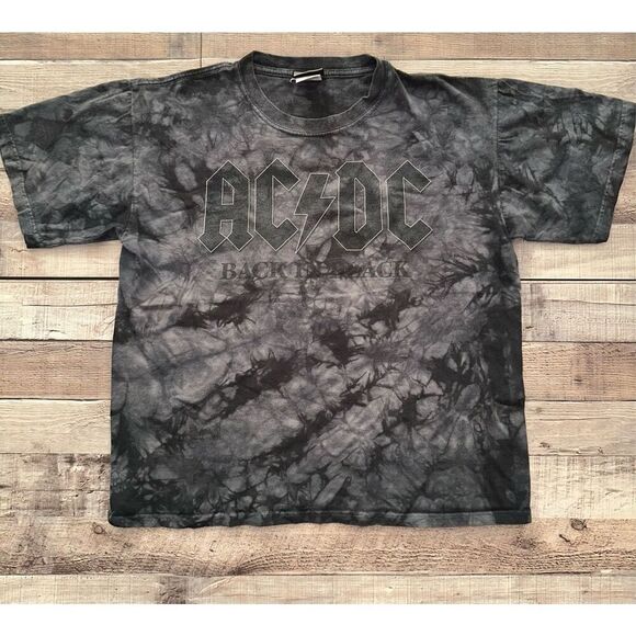 Vintage Rare 90s ACDC Back in Black Liquid Blue Band Tee | M - Picture 1 of 5